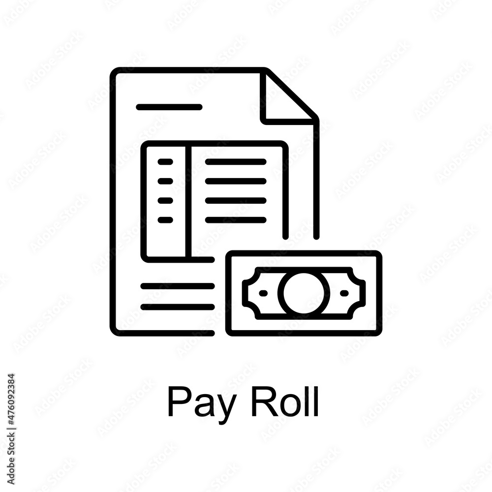 Pay Roll vector outline icon for web isolated on white background EPS 10 file Pay Roll vector outline icon for web isolated on white background EPS 10 file
