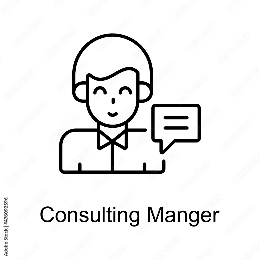 Consulting Manager vector outline icon for web isolated on white background EPS 10 file Consulting Manager vector outline icon for web isolated on white background EPS 10 file
