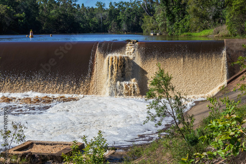 Teddington Weir during 2021 floods photo