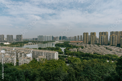 Wallpaper Mural water city Shaoxing wupeng boat and landmark buildings Torontodigital.ca