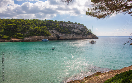 Trebaluger Bay in Menorca, Spain