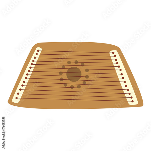 Gusli. Ancient Slavic musical instrument stringed. Colorful vector isolated flat illustration