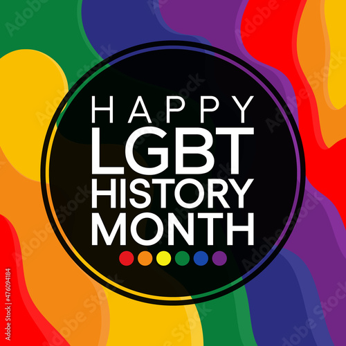 LGBTQ History month is observed each year in February, Vector illustration