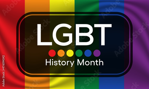 LGBTQ History month is observed each year in February, Vector illustration