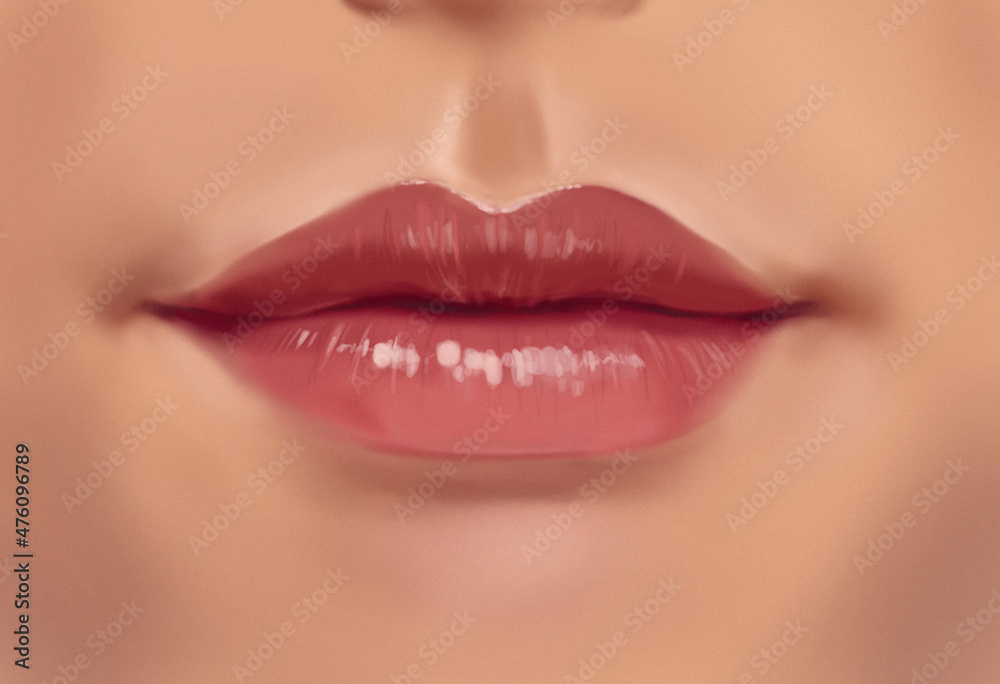 Obraz premium close up lips of woman