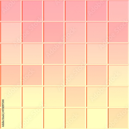 Yellow and pink decorative tiles texture background. 3d rendering.