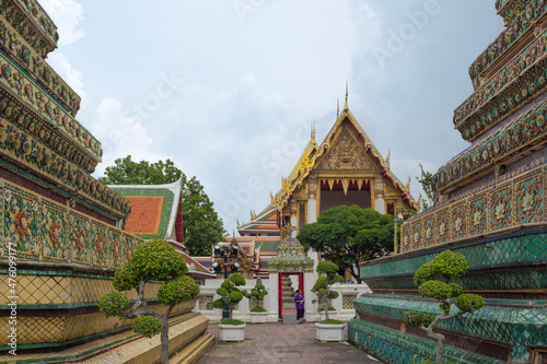 Bangkok, Thailand, november 2017 - view of Wat Pho Complex