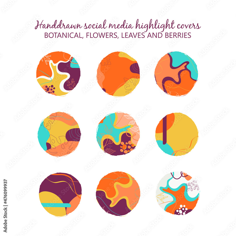 Highlights Stories Covers. Highlights icons. Social network highlight stories icons. Business icons. Social media. Vector illustration