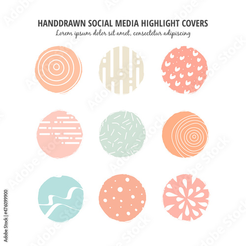 Highlights Stories Covers. Highlights icons. Social network highlight stories icons. Business icons. Social media. Vector illustration