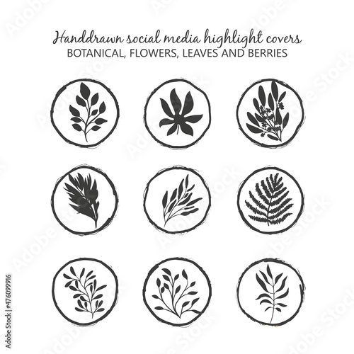 Highlights Stories Covers. Highlights icons. Social network highlight stories icons. Business icons. Social media. Vector illustration