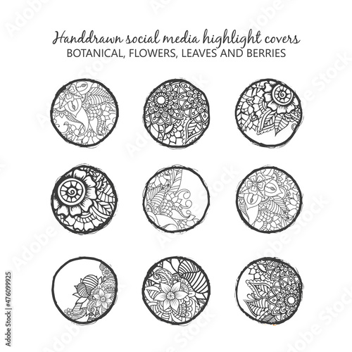 Highlights Stories Covers. Highlights icons. Social network highlight stories icons. Business icons. Social media. Vector illustration