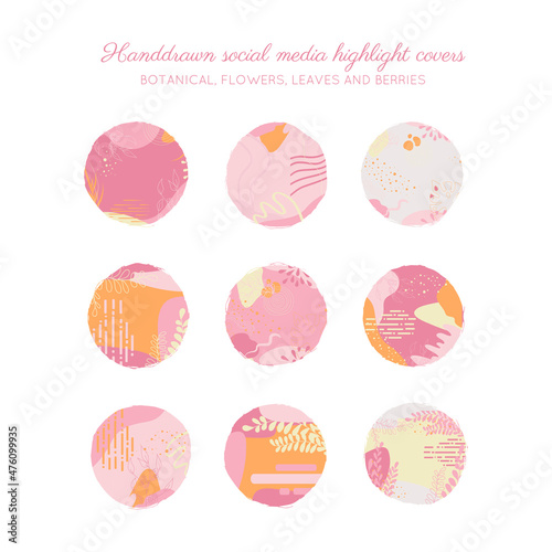 Highlights Stories Covers. Highlights icons. Social network highlight stories icons. Business icons. Social media. Vector illustration