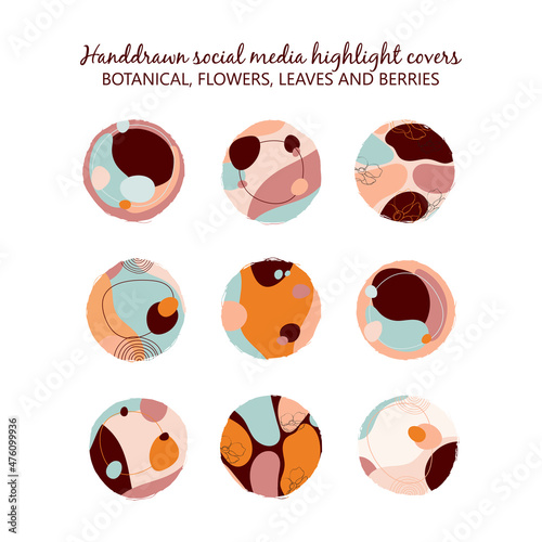 Highlights Stories Covers. Highlights icons. Social network highlight stories icons. Business icons. Social media. Vector illustration