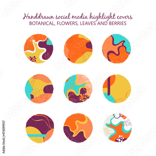Highlights Stories Covers. Highlights icons. Social network highlight stories icons. Business icons. Social media. Vector illustration
