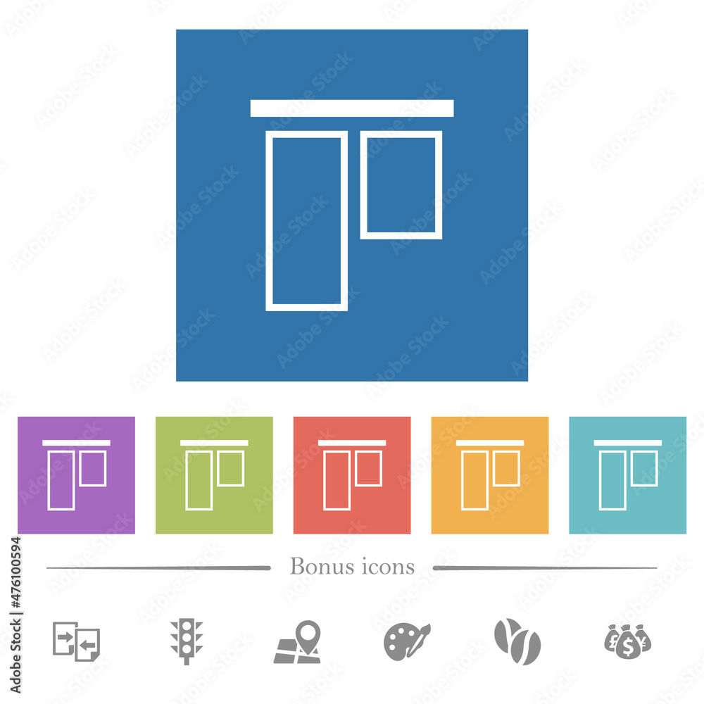Align to top outline flat white icons in square backgrounds Align to top outline flat white icons in square backgrounds