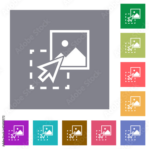 Drag image to upload square flat icons