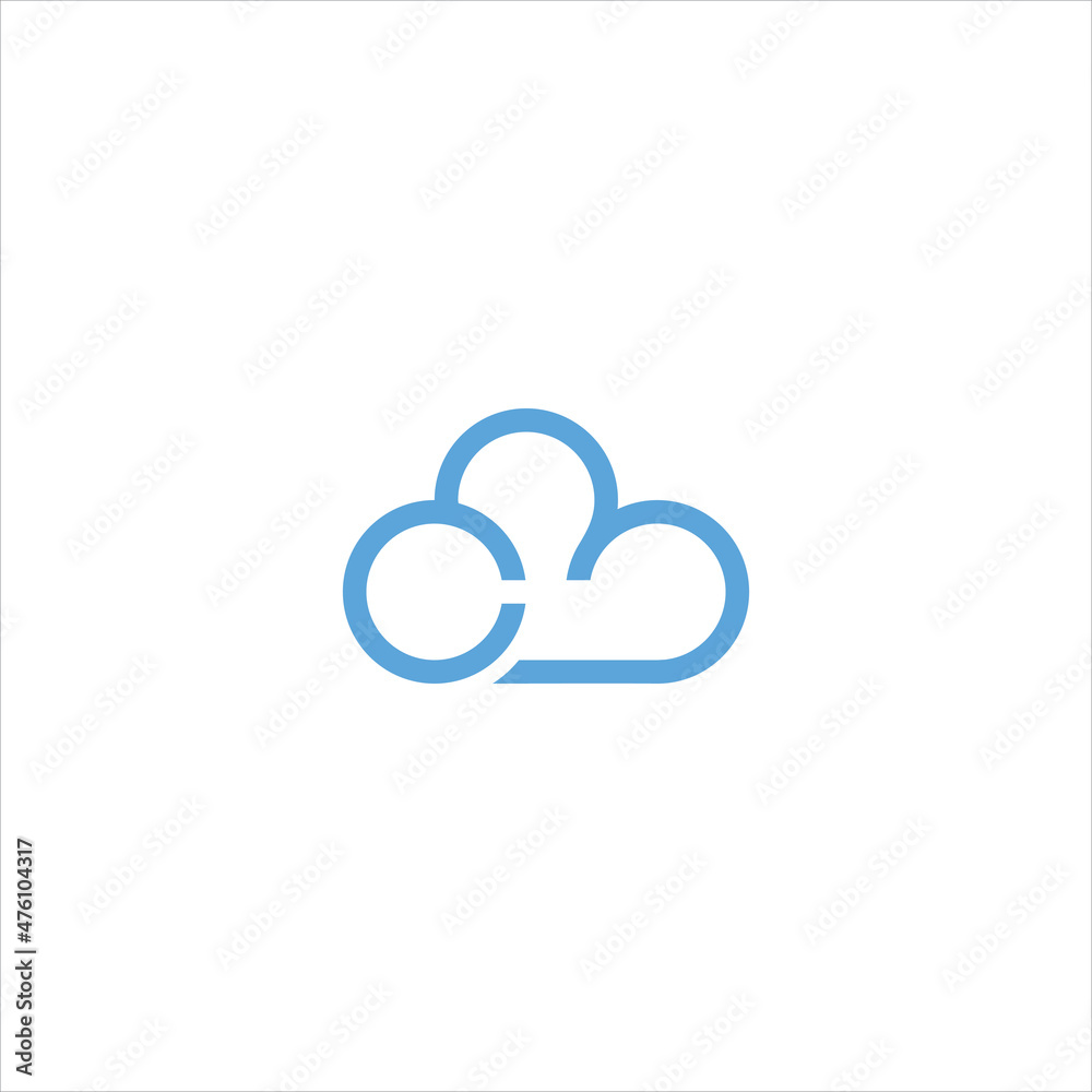 letter c logo vector cloud template letter c logo vector cloud template