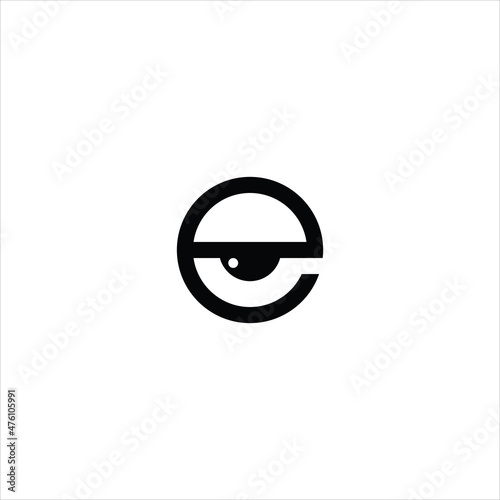 letter e logo vector eye template