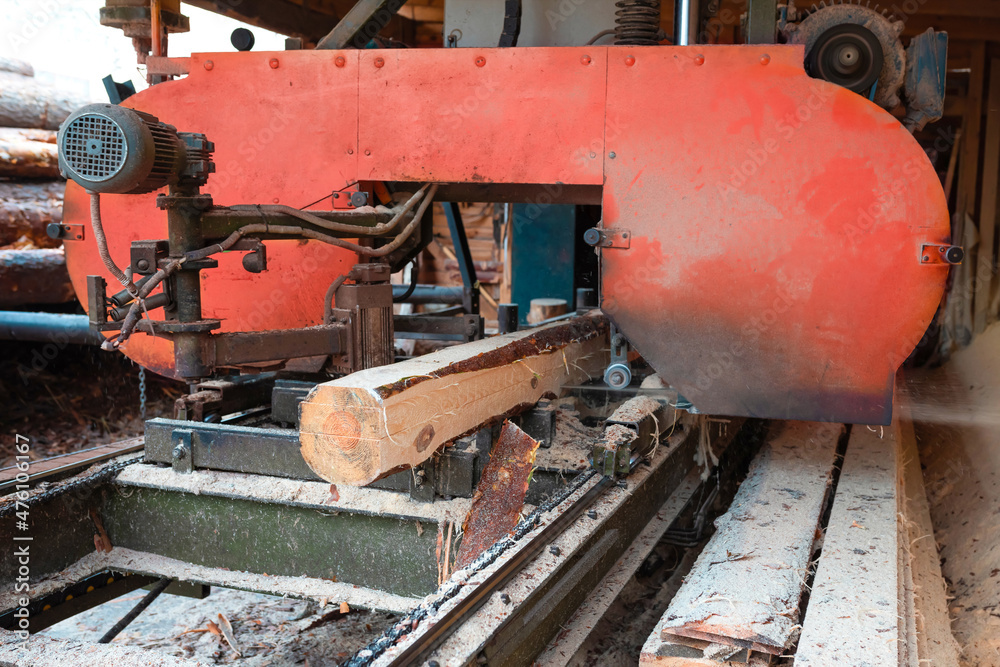 The process of processing wood at a sawmill. Woodworking industry The process of processing wood at a sawmill. Woodworking industry