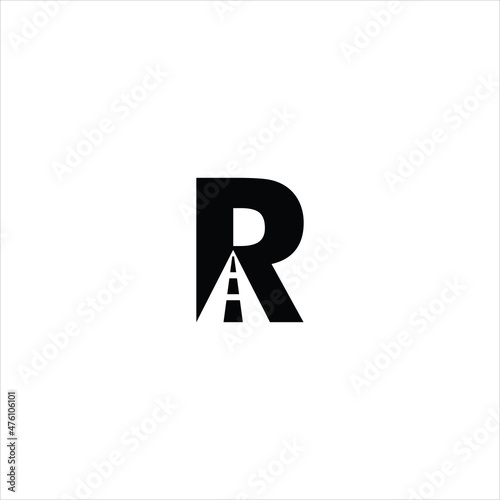 letter r logo vector highway template