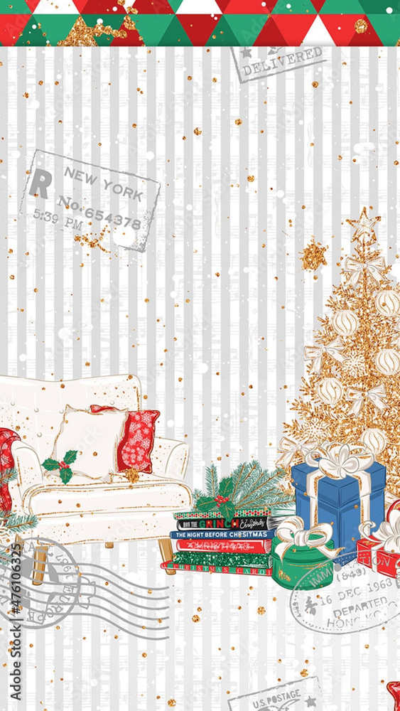 Obraz premium Christmass seamless pattern.Beautiful christmas doodles seamless pattern - hand drawn and detailed, great for christmas textiles, banners, wrappers, wallpapers - vector surface design
