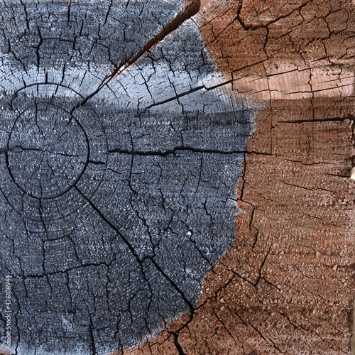 Brown Stained and Faded Artistic Photo of Wood Grain from an Old Fence Post