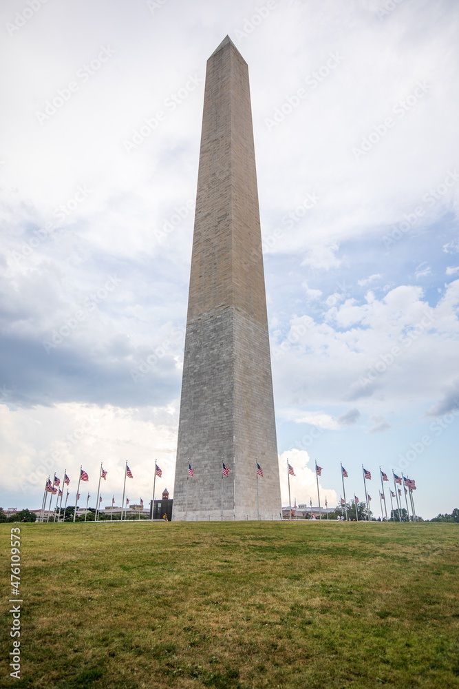 Washington DC, USA - August 22 2021: Washington Monument during summer. the pencil.