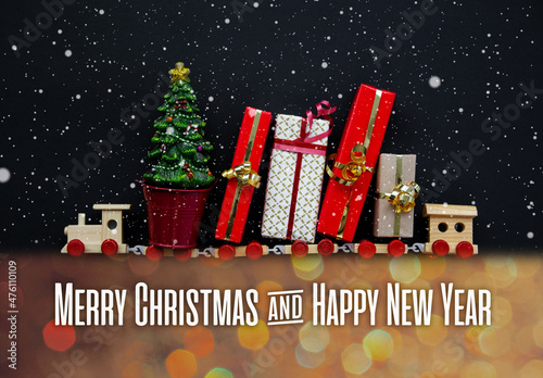 Merry Christmas and Happy New Year! holidays background card  © RomanWhale studio