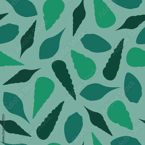 Nautical Seashells Tossed Seamless Repeat Design