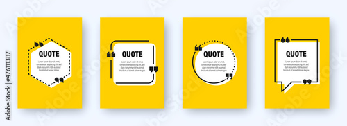 Fotografie, Obraz Set of modern yellow banners with quote frames