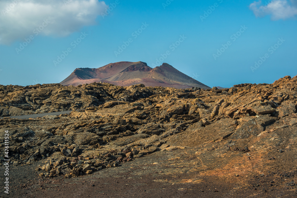 View of Timanfaya National Park - Lanzarote, Canary Islands, Spain View of Timanfaya National Park - Lanzarote, Canary Islands, Spain