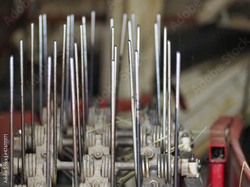 Selective focus shot of reamer nails used in construction photo