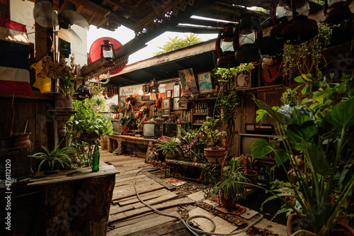 Small and cozy backyard with second hand furniture for sale