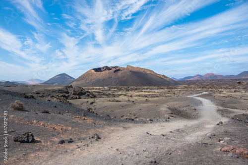 View of El Cuervo Volcano - Lanzarote, Canary Islands, Spain