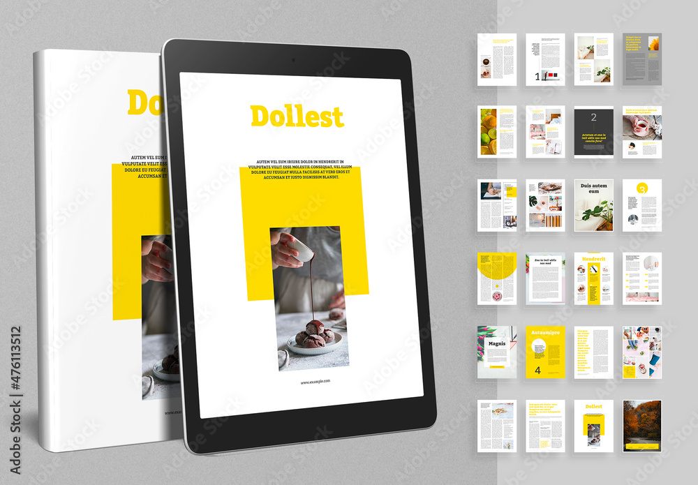 ebook Layout with Yellow Accents Stock Template Adobe Stock ebook Layout with Yellow Accents Stock Template Adobe Stock
