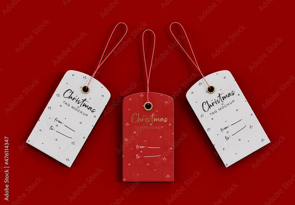 Three Hang Tags Mockup Stock Template | Adobe Stock