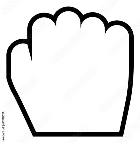 Fist hand cursor. Grab symbol in line style