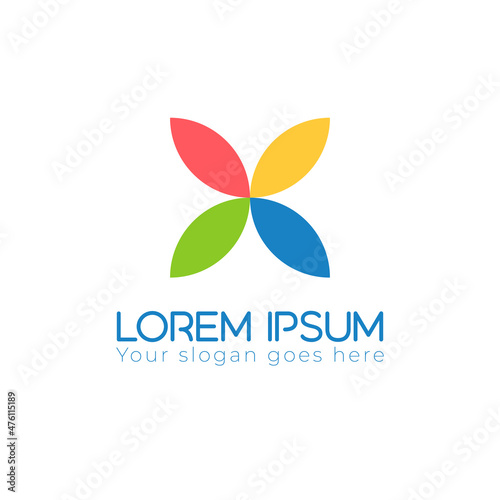 Color leaf logo design vect...