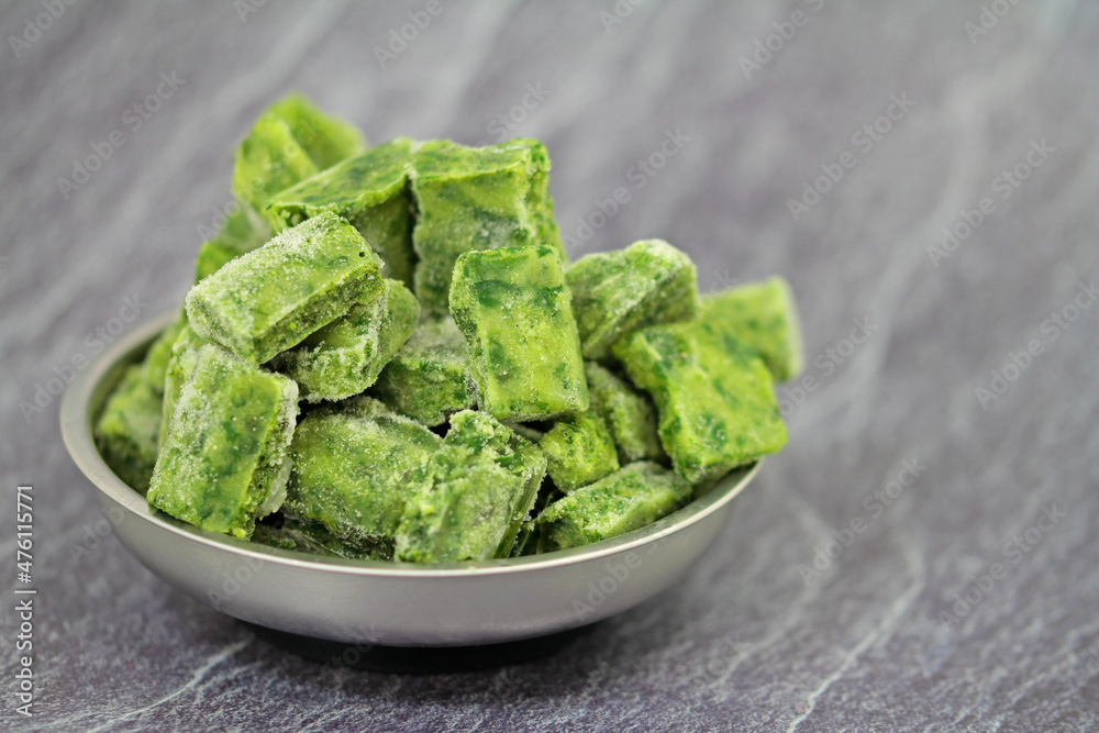 Close up from frozen Vegetable spinach Close up from frozen Vegetable spinach