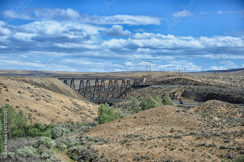 Train trestle over big canyon
