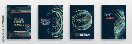Business layout, futuristic brochures, flyers, presentation. Digital technology and modern scientific concepts. Vector template for brochure or cover. Filtering machine algorithms. Sorting data.