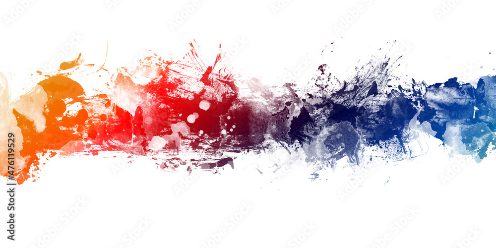 Rainbow abstract creative banner from paint splashes