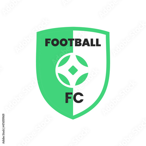 minimalist football logo with shield motive