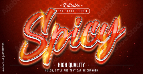 Editable text style effect - Spicy text style theme.