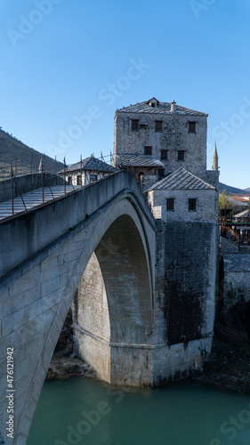 view of the Stari Most in Mostar, Bosnia and Herzegovina