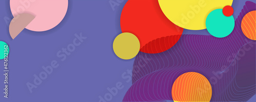 Composition of figures and lines abstract modern color Very Peri new popular color background with fluid luminous waves Vector. Trendy color of the 2022 year