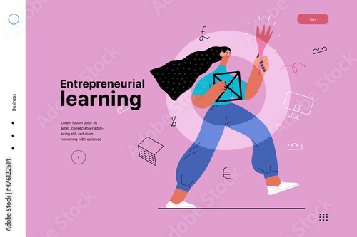 Startup illustration, website landing template. Concept of building new business