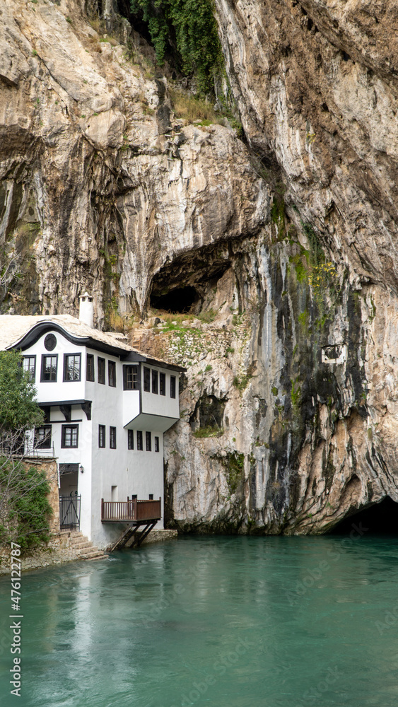 view from dervish House Monastery located in Blagaj, Bosnia and Herzegovina