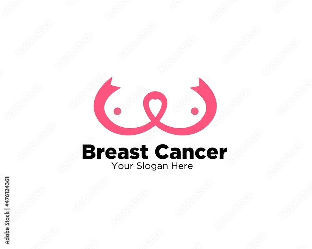 breast cancer logo design for medical service and clinic or hospital logo