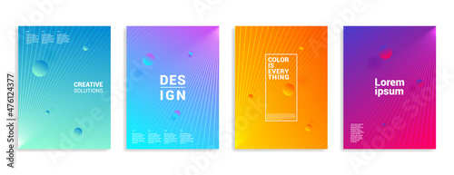 Minimal abstract covers. Vector halftone gradients. Geometric future template for flyer, poster, brochure and invitation. Minimalistic colorful cover.